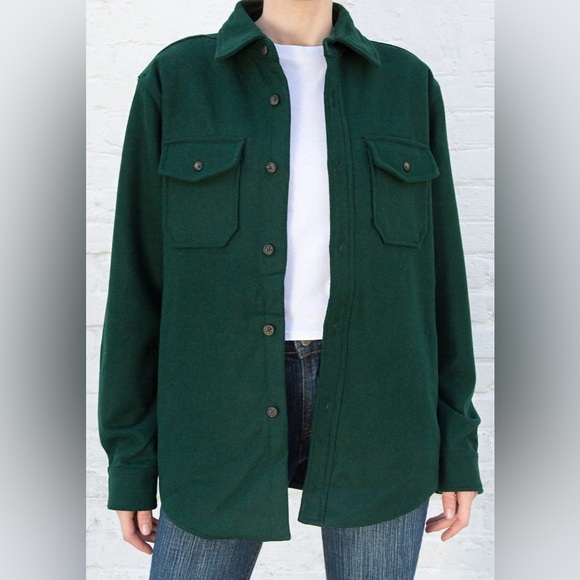 Brandy Melville Forest Green Carson Jacket - Picture 1 of 8